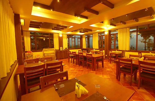 Restaurant at Mount Xanadu resort Wayanad